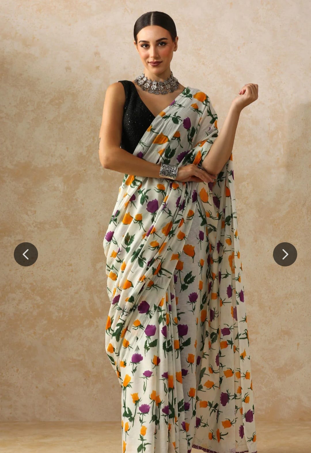 White Mul Cotton Saree - The "Boho-Chic & Dreamy" Vibe