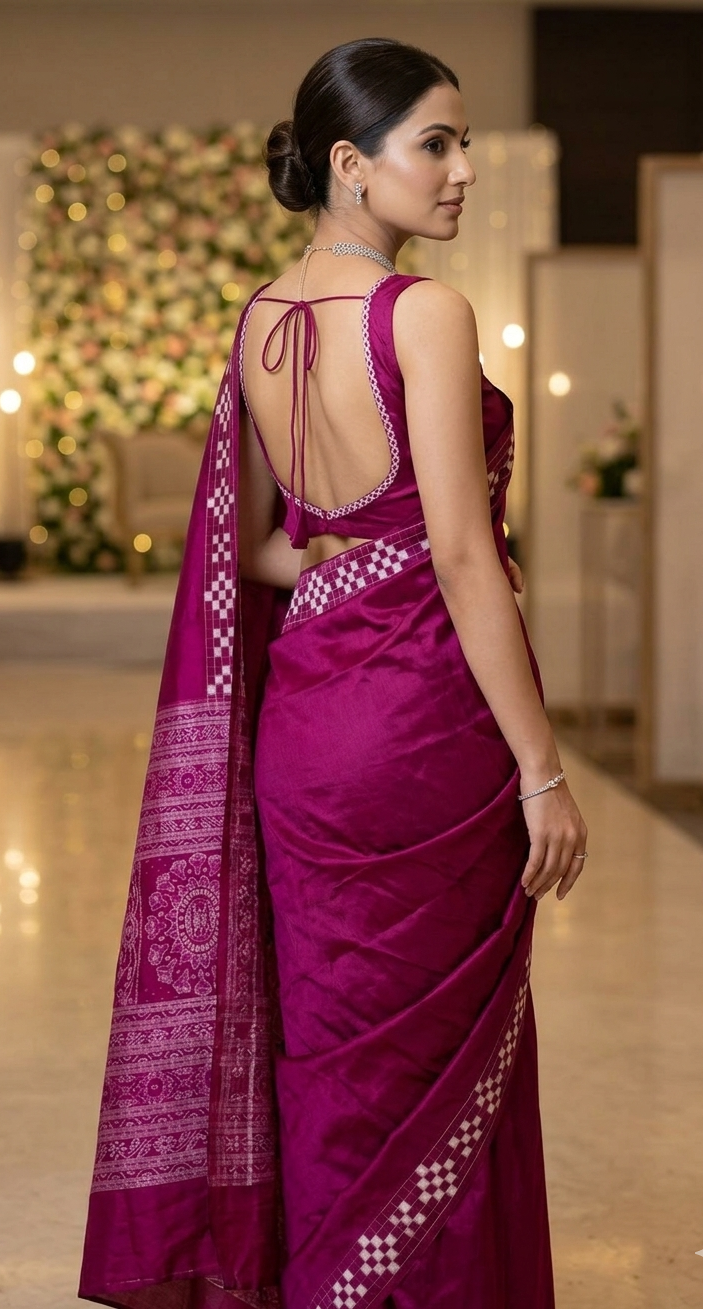 Exquisite Rani Pink Sambhalpuri Pure Silk Saree - Authentic Odisha Handloom
